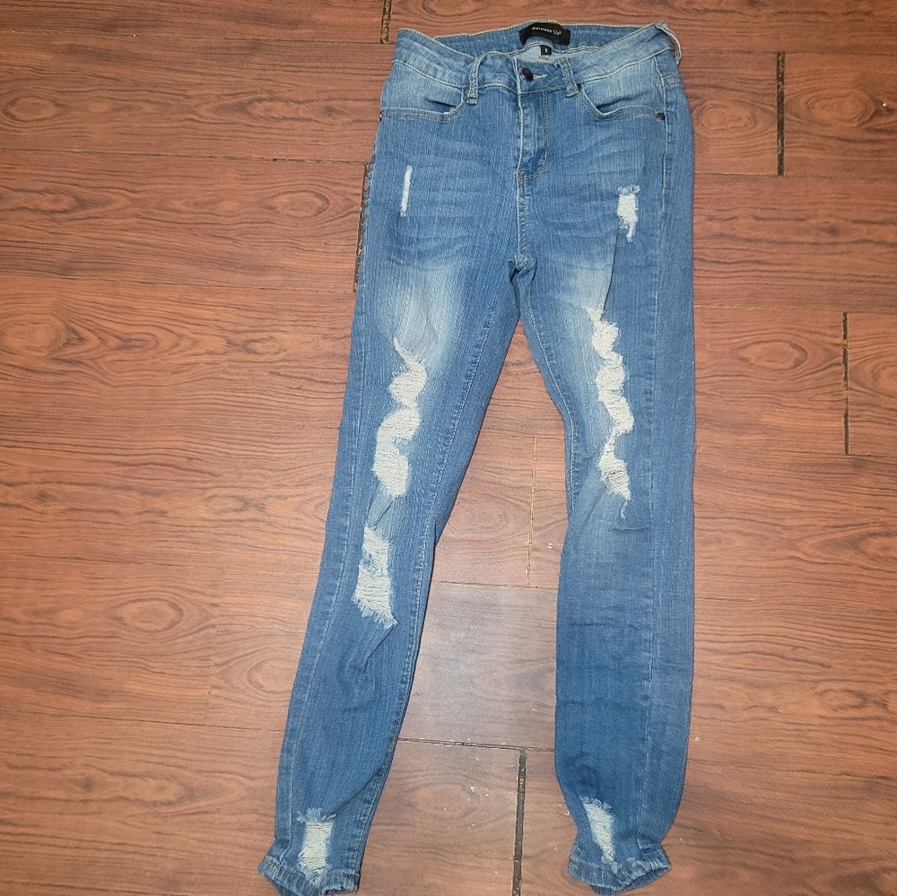 Distressed Blue Jeans Size 5